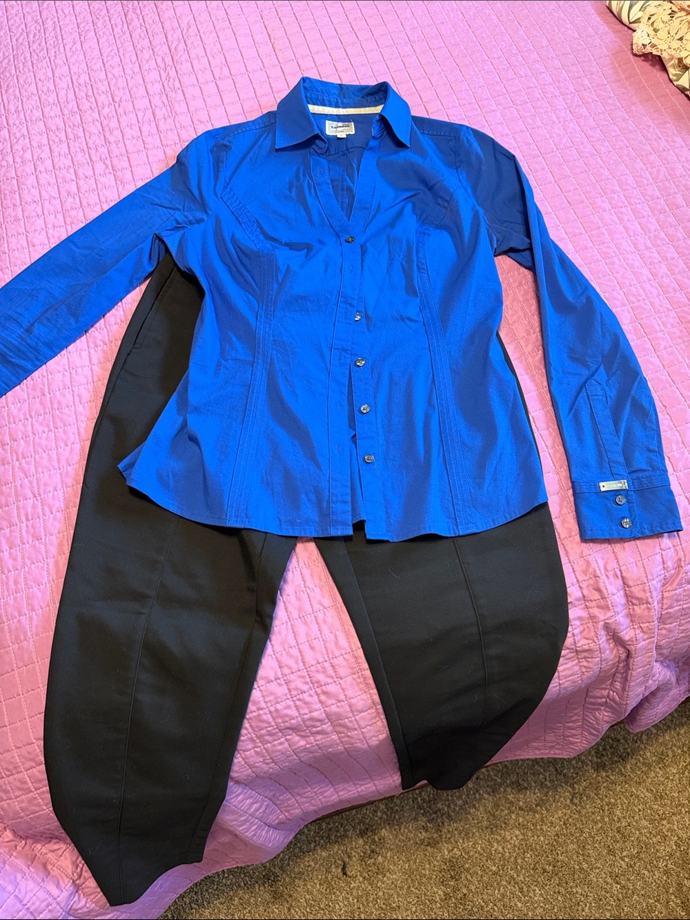 Express Women's Button-Up Shirt in Cobalt Blue